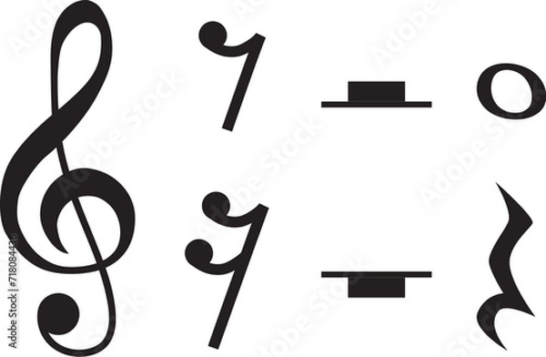 Fototapeta 可愛い音符のシルエット
