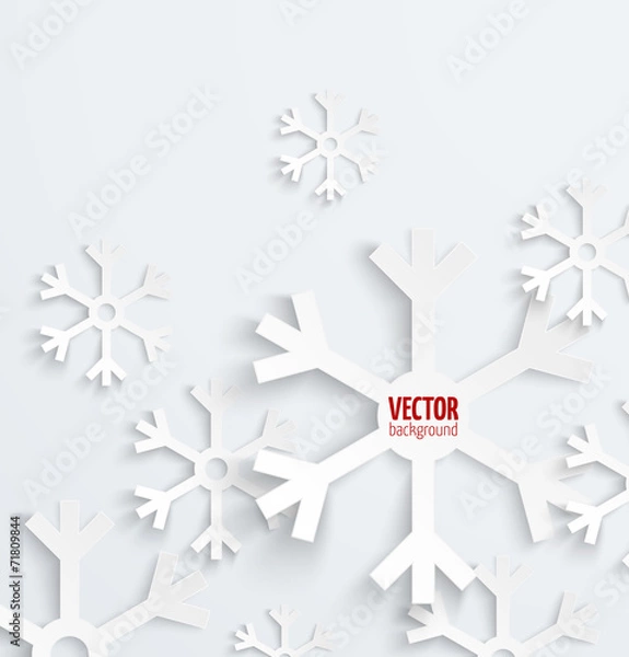 Obraz Abstract christmas snowflake paper 3D backbround