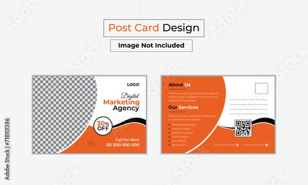 Obraz Corporate Postcard Template Design Postcard Design Creative postcard design template