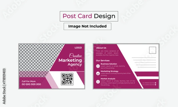 Fototapeta Corporate Postcard Template Design Postcard Design Creative postcard design template