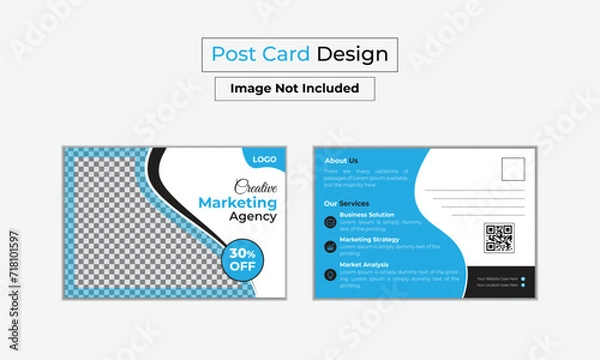Obraz Corporate Postcard Template Design Postcard Design Creative postcard design template