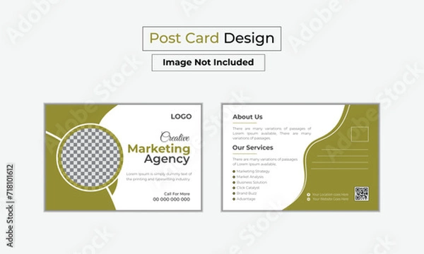 Obraz Corporate Postcard Template Design Postcard Design Creative postcard design template
