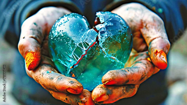 Fototapeta Red Heart Held by Caring Hands, Symbolizing Love, Health, and Support in a Conceptual Image
