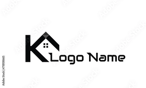 Fototapeta Real Estate Logo, Letter K with home combination, suitable for Architecture Building apps logo design