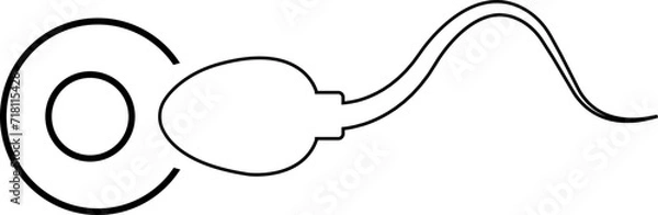 Obraz Abstract Spermatozoon icon sperm vector that runs towards the egg isolated on transparent background, competition concept in trendy Linear web design element for website, app or infographics material.
