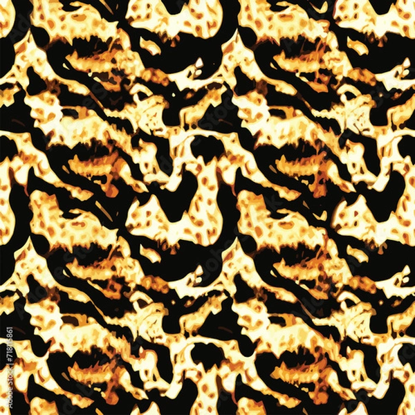 Obraz Abstract seamless animal pattern, Mammals Fur. print skins. Predators Camouflage. Cheetah Giraffe Zebra Leopard Tiger Jaguar. Printable Background. Vector illustration