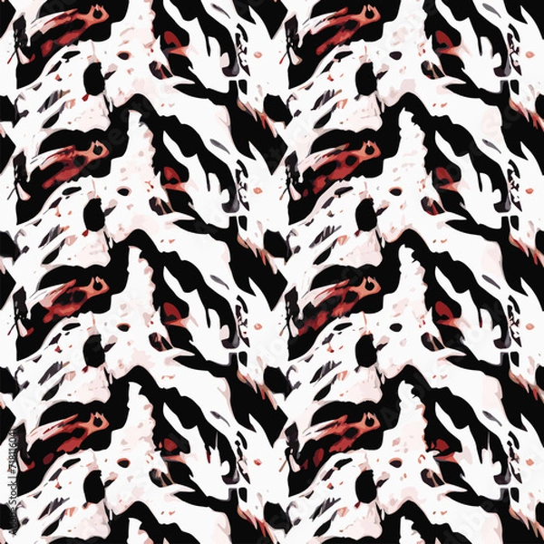 Obraz Abstract seamless animal pattern, Mammals Fur. print skins. Predators Camouflage. Cheetah Giraffe Zebra Leopard Tiger Jaguar. Printable Background. Vector illustration