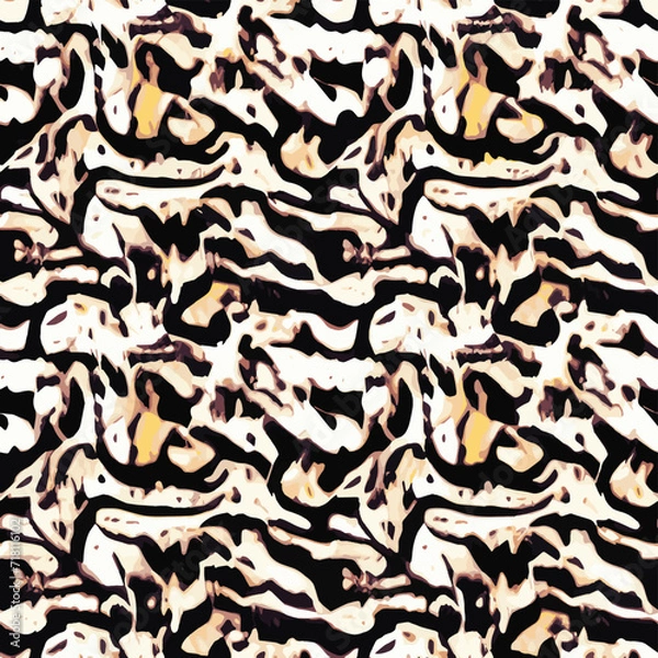 Obraz Abstract seamless animal pattern, Mammals Fur. print skins. Predators Camouflage. Cheetah Giraffe Zebra Leopard Tiger Jaguar. Printable Background. Vector illustration