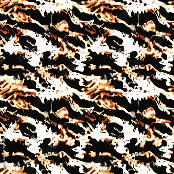 Obraz Abstract seamless animal pattern, Mammals Fur. print skins. Predators Camouflage. Cheetah Giraffe Zebra Leopard Tiger Jaguar. Printable Background. Vector illustration