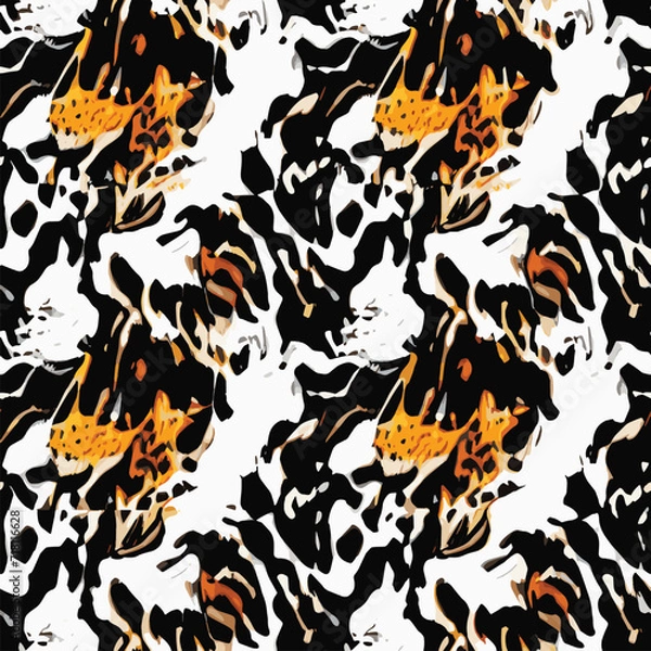 Obraz Abstract seamless animal pattern, Mammals Fur. print skins. Predators Camouflage. Cheetah Giraffe Zebra Leopard Tiger Jaguar. Printable Background. Vector illustration