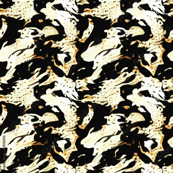 Obraz Abstract seamless animal pattern, Mammals Fur. print skins. Predators Camouflage. Cheetah Giraffe Zebra Leopard Tiger Jaguar. Printable Background. Vector illustration
