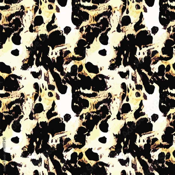 Obraz Abstract seamless animal pattern, Mammals Fur. print skins. Predators Camouflage. Cheetah Giraffe Zebra Leopard Tiger Jaguar. Printable Background. Vector illustration