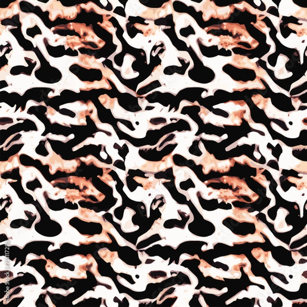Obraz Abstract seamless animal pattern, Mammals Fur. print skins. Predators Camouflage. Cheetah Giraffe Zebra Leopard Tiger Jaguar. Printable Background. Vector illustration