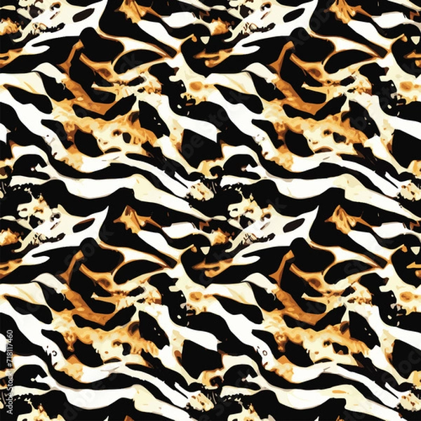 Obraz Abstract seamless animal pattern, Mammals Fur. print skins. Predators Camouflage. Cheetah Giraffe Zebra Leopard Tiger Jaguar. Printable Background. Vector illustration
