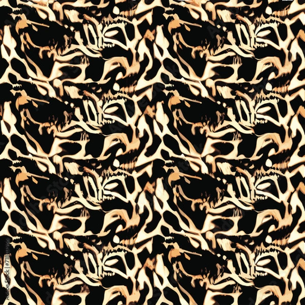 Obraz Abstract seamless animal pattern, Mammals Fur. print skins. Predators Camouflage. Cheetah Giraffe Zebra Leopard Tiger Jaguar. Printable Background. Vector illustration