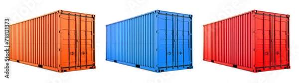 Fototapeta Cargo container isolated on transparent or white background, png