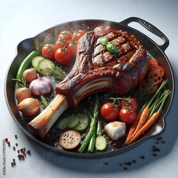 Obraz Delicious Grilled Barbecue Tomahawk Beef Steak