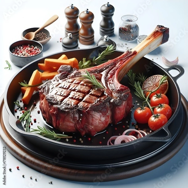 Obraz Delicious Grilled Barbecue Tomahawk Beef Steak