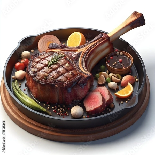 Obraz Delicious Grilled Barbecue Tomahawk Beef Steak