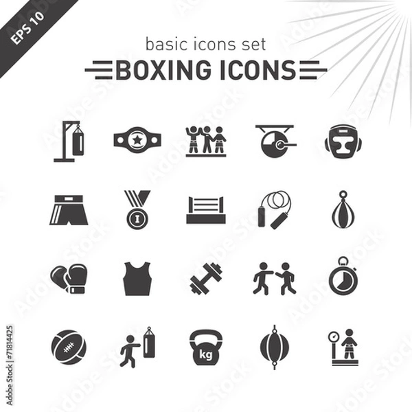 Obraz Boxing icons set.