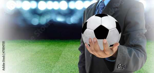 Fototapeta plan of soccer manager at soccer field