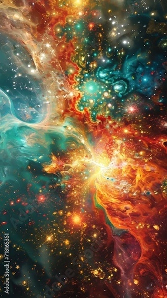 Fototapeta Vibrant Cosmos Filled With Countless Stars