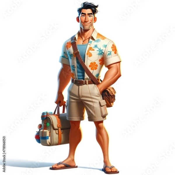 Fototapeta Animated characters, animated illustration, Pixar-inspired, vibrant colors, whimsical design, storytelling art