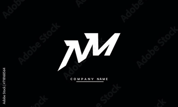 Obraz NM, MN, N, M Abstract Letters Logo monogram