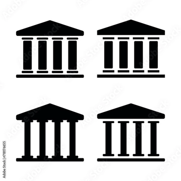 Fototapeta Bank icon set. Vector graphic illustration. Suitable for website design, logo, app, template, and ui.