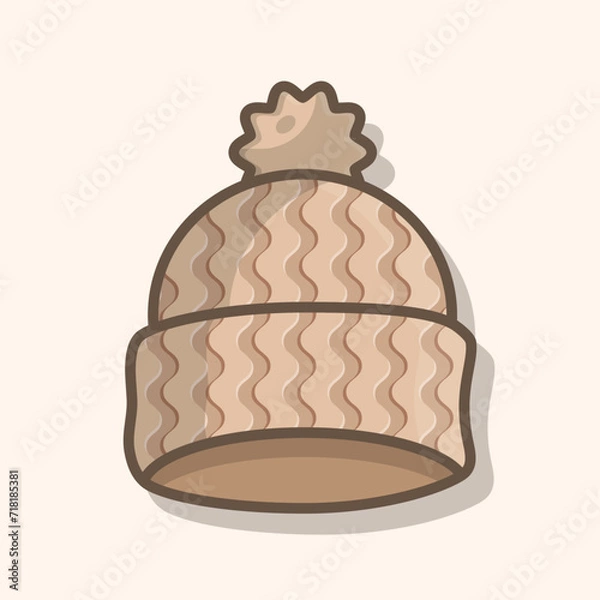 Obraz Beanie Cap winters flat outlined icon