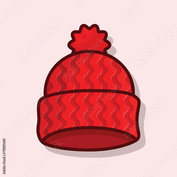 Obraz Beanie Cap winters flat outlined icon