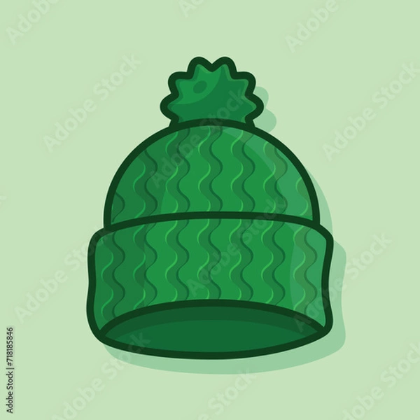 Obraz Beanie Cap winters flat outlined icon
