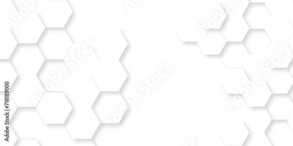 Obraz 	
Seamless pattern with hexagonal white and gray technology line paper background. Hexagonal vector grid tile and mosaic structure mess cell. white and gray hexagon honeycomb geometric copy space.