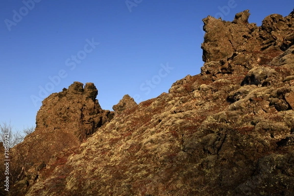 Fototapeta Dimmuborgir is a large area of unusually shaped lava fields east of Mývatn in Iceland