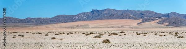 Fototapeta mountain range and colorful sand slopes in Naukluft desert, near Garub,  Namibia