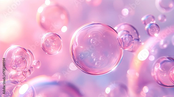 Fototapeta pink soap bubbles