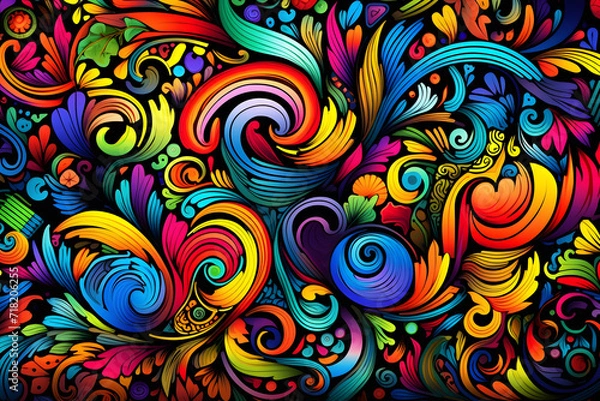 Obraz doodle art full colored vivid colors pattern