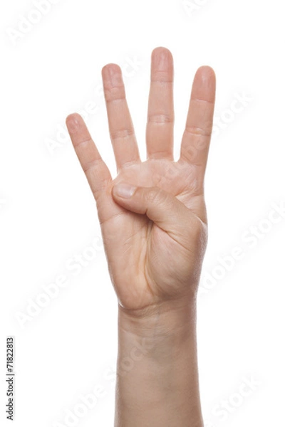 Obraz Counting Hand isolated over white background