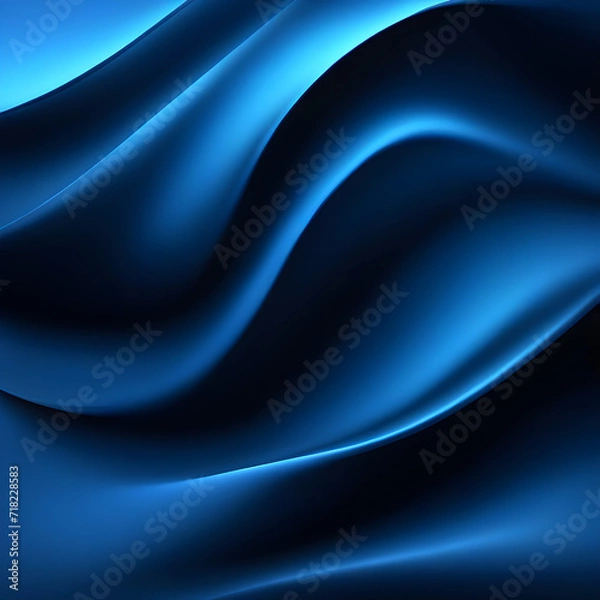 Obraz Dark Blue Waves Gradient Abstract Background Illustration