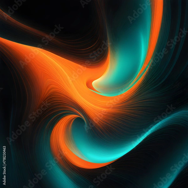 Obraz Orange Teal Vibrant Abstract Background Illustration
