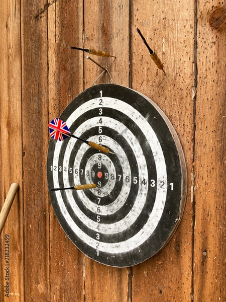 Obraz Darts on a target with missing shots