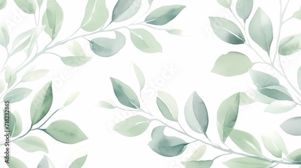 Fototapeta seamless background picture with leaf pattern, leaves, trees, tree branches