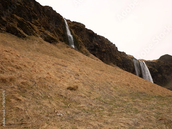 Fototapeta Seljalandsfoss is a 65-metre high waterfall in southern Iceland