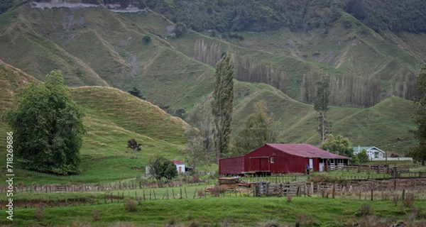 Obraz farm in the mountains