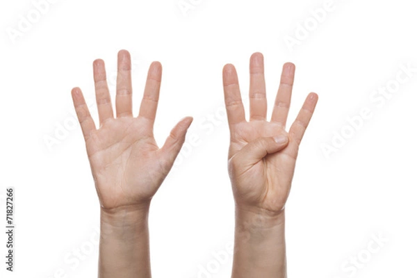 Fototapeta Counting Hand isolated over white background