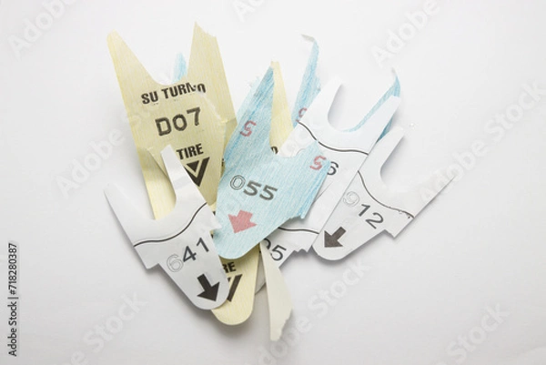 Fototapeta Various Your turn tickets for different services isolated on white