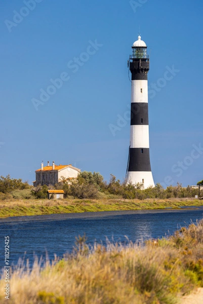 Fototapeta lighthouse Faraman, Salin de Giraud, Provence-Alpes-Cote d'Azur, France