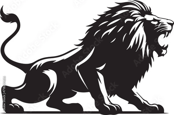 Obraz hungry lion vector illustration