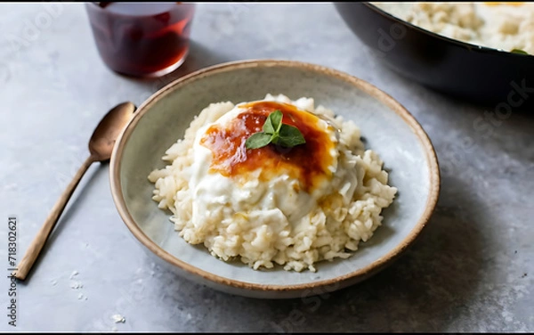 Fototapeta Capture the essence of Arroz Con Leche in a mouthwatering food photography shot