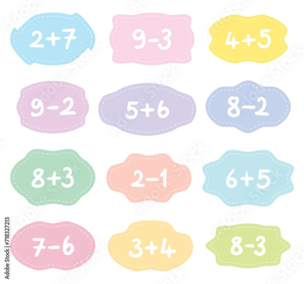 Fototapeta different geometric shapes and mathematical operations